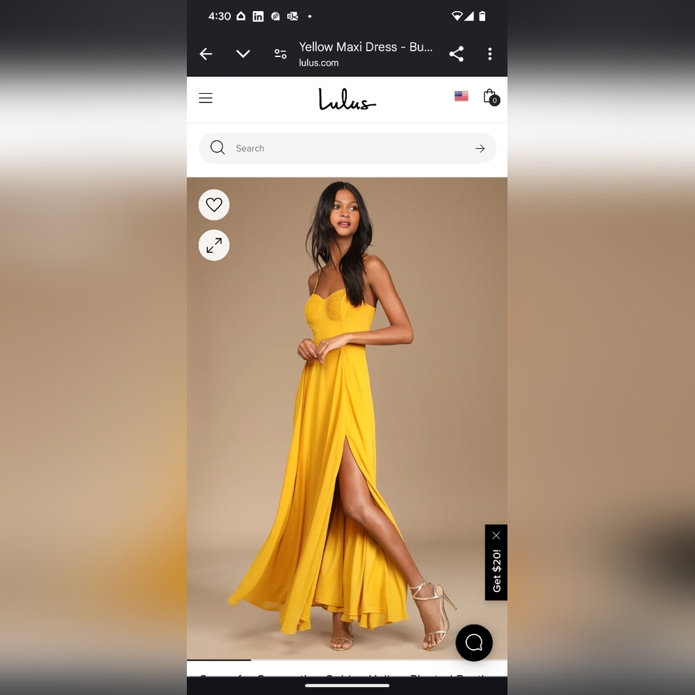 Lulu's cause for commotion golden yellow pleated bustier maxi dress